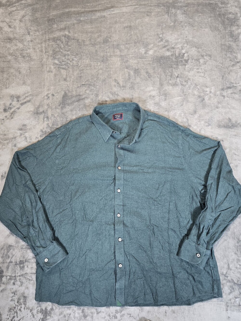 Untuckit Veneto Dark Green Long Sleeve Button Up Shirt Size 3XL